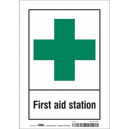 Condor First Aid Station, 7 in W x 10 in H, Horizontal Rectangle, Vinyl, 471T67 471T67