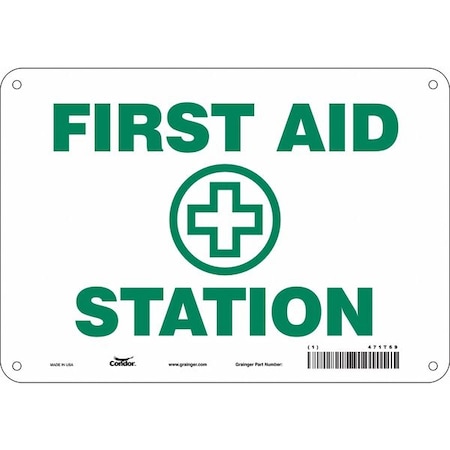 Condor First Aid Station, 10 in W x 7 in H, Vertical Rectangle, Aluminum, 471T69 471T69