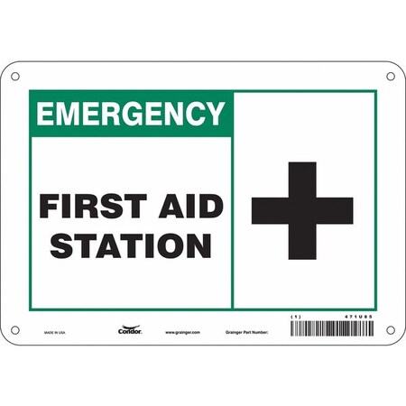 Condor First Aid Station, 10 in W x 7 in H, Vertical Rectangle, Polyethylene, 471U85 471U85