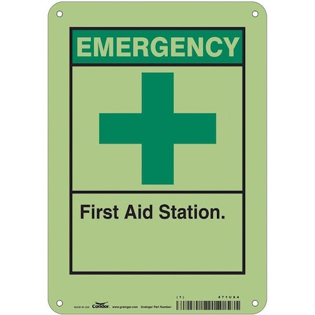 Condor First Aid Station, 7 in W x 10 in H, Horizontal Rectangle, Polyethylene, 471U94 471U94