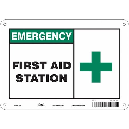 Condor First Aid Station, 10 in W x 7 in H, Vertical Rectangle, Aluminum, 471U71 471U71