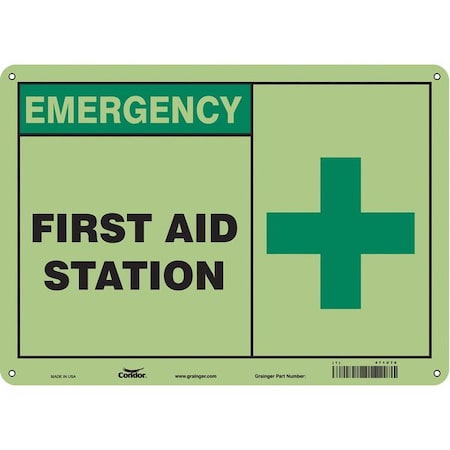 Condor First Aid Station, 14 in W x 10 in H, Horizontal Rectangle, Polyethylene, 471U76 471U76