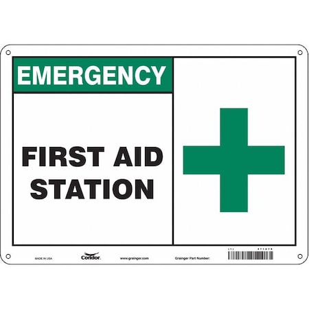 Condor First Aid Station, 14 in W x 10 in H, Horizontal Rectangle, Polyethylene, 471U79 471U79