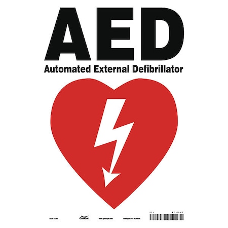 Condor AED Automated External Defibrillator, 10 in W x 14 in H, Vertical Rectangle, Polyethylene, 471U02 471U02