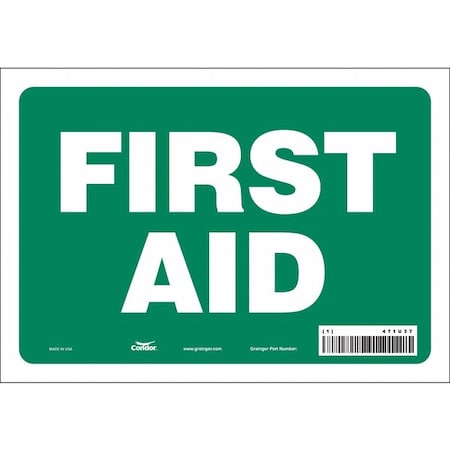 Condor First Aid, 10 in W x 7 in H, Vertical Rectangle, Vinyl, 471U37 471U37