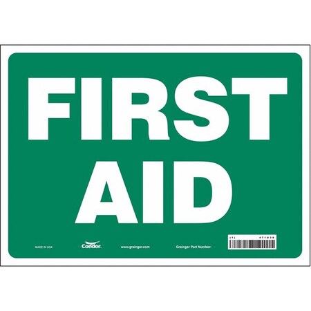 Condor First Aid, 14 in W x 10 in H, Horizontal Rectangle, Vinyl, 471U38 471U38