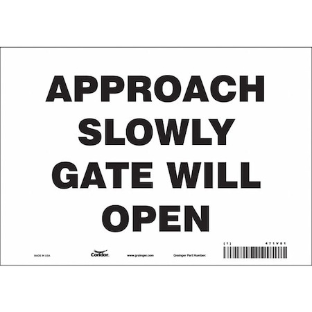Condor Approach Slowly Gate Will Open, 10 in W x 7 in H, Vertical Rectangle, Vinyl, 471V81 471V81