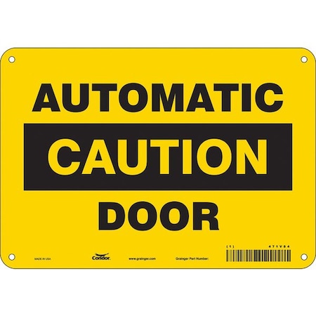 Condor Automatic Caution Door, 10 in W x 7 in H, Vertical Rectangle, Aluminum, 471V84 471V84