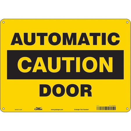 Condor Automatic Caution Door, 14 in W x 10 in H, Horizontal Rectangle, Aluminum, 471V85 471V85