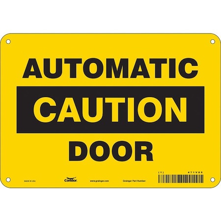 Condor Automatic Caution Door, 10 in W x 7 in H, Vertical Rectangle, Polyethylene, 471V86 471V86