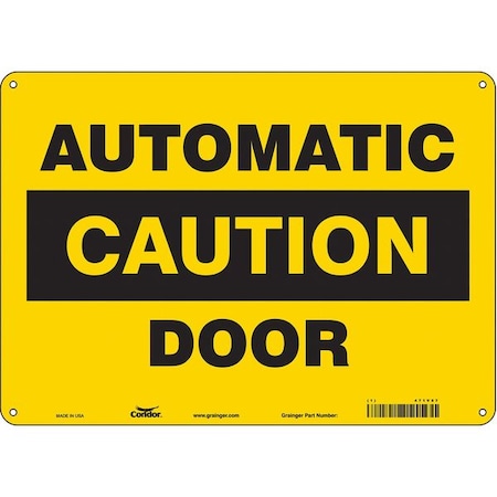 Condor Automatic Caution Door, 14 in W x 10 in H, Horizontal Rectangle, Polyethylene, 471V87 471V87