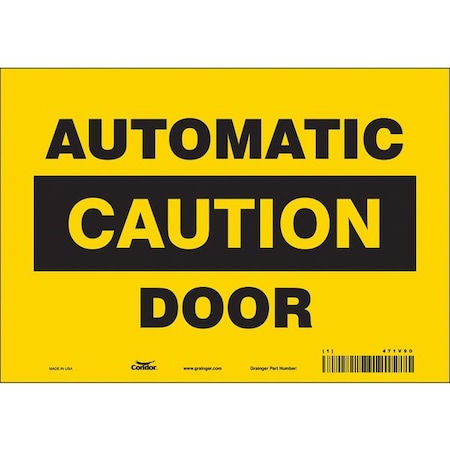 Condor Automatic Caution Door, 10 in W x 7 in H, Vertical Rectangle, Vinyl, 471V90 471V90