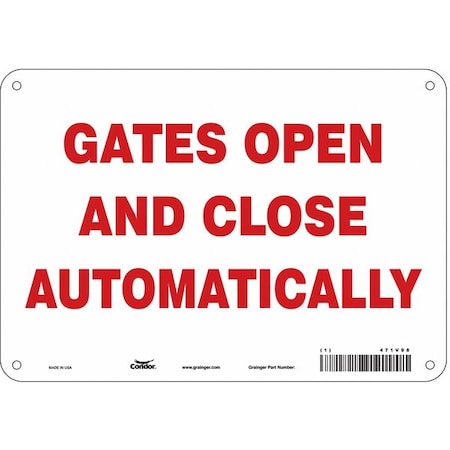 Condor Gates Open And Close Automatically, 10 in W x 7 in H, Vertical Rectangle, Aluminum, 471V98 471V98