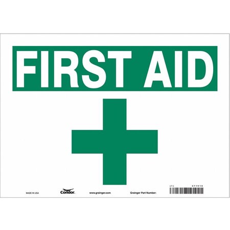 Condor First Aid, 14 in W x 10 in H, Horizontal Rectangle, Vinyl, 471V18 471V18