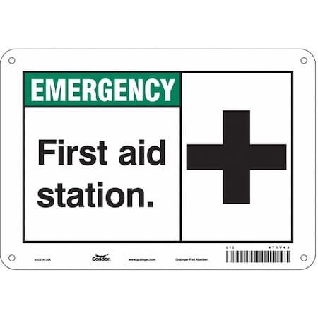 Condor First Aid Station, 10 in W x 7 in H, Vertical Rectangle, Polyethylene, 471V43 471V43