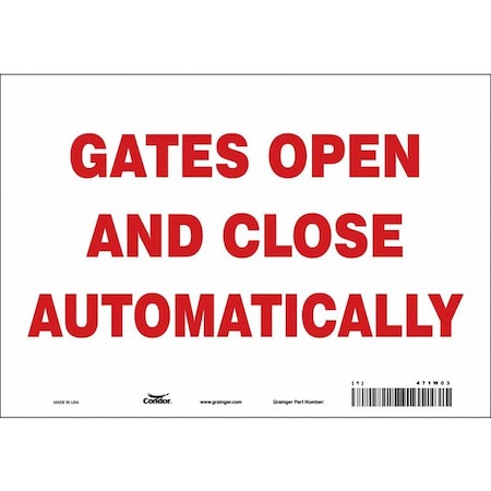 Condor Gates Open And Close Automatically, 10 in W x 7 in H, Vertical Rectangle, Vinyl, 471W03 471W03