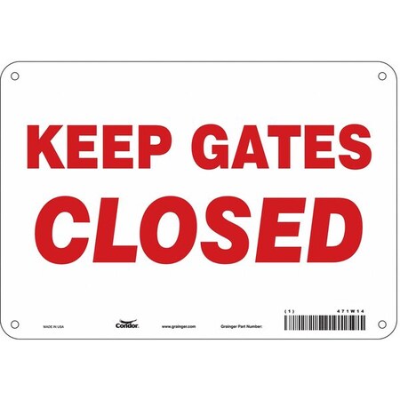 Condor Keep Gates Closed, 10 in W x 7 in H, Vertical Rectangle, Polyethylene, 471W14 471W14