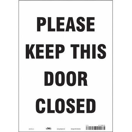 Condor Please Keep This Door Closed, 10 in W x 14 in H, Vertical Rectangle, Vinyl, 471W35 471W35