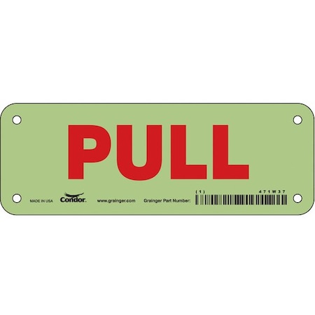 Condor Pull, 7 in W x 2 1/2 in H, Horizontal Rectangle, Polyethylene, 471W37 471W37