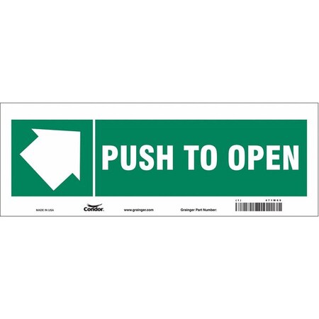 Condor Push To Open, 14 in W x 5 in H, Vertical Rectangle, Vinyl, 471W69 471W69
