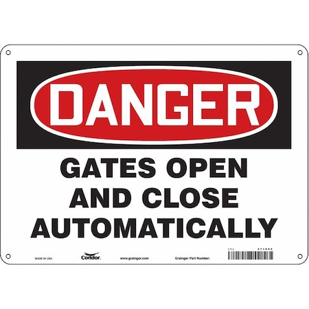 Condor Danger, Gates Open And Close Automatically, 14 in x 10 in, Horizontal Rectangle, Aluminum, 471X94 471X94