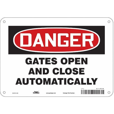 Condor Danger, Gates Open And Close Automatically, 10 in x 7 in, Vertical Rectangle, Polyethylene, 471X95 471X95