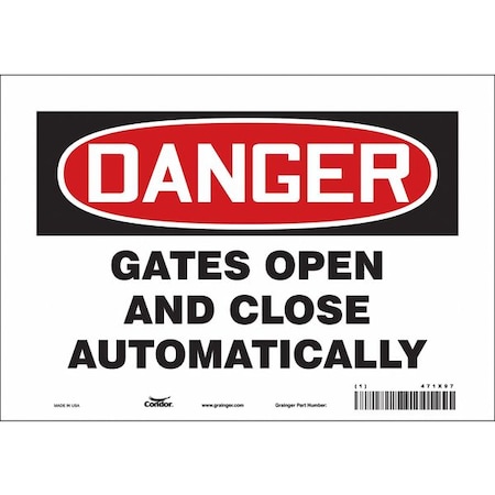 Condor Danger, Gates Open And Close Automatically, 10 in W x 7 in H, Rectangle, Vinyl, 471X97 471X97