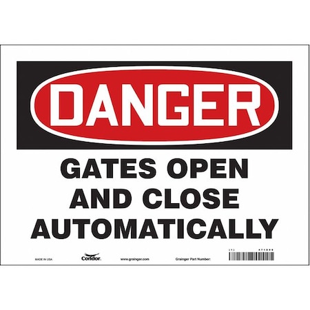 Condor Danger, Gates Open And Close Automatically, 14 in W x 10 in H, Horizontal Rectangle, Vinyl, 471X98 471X98