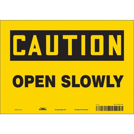 Condor Caution, Open Slowly, 10 in W x 7 in H, Vertical Rectangle, Vinyl, 471X79 471X79