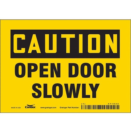 Condor Caution, Open Door Slowly, 7 in W x 5 in H, Horizontal Rectangle, Vinyl, 471X22 471X22