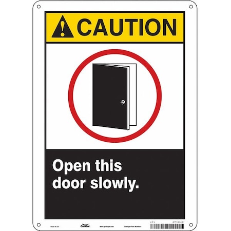 Condor Caution, Open This Door Slowly., 10 in W x 14 in H, Vertical Rectangle, Polyethylene, 471X40 471X40