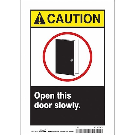 Condor Caution, Open This Door Slowly., 7 in W x 10 in H, Horizontal Rectangle, Vinyl, 471X41 471X41
