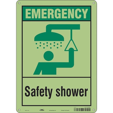 Condor Emergency, Safety Shower, 10 in W x 14 in H, Vertical Rectangle, Polyethylene, 471C80 471C80