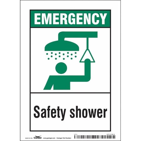 Condor Emergency, Safety Shower, 5 in W x 7 in H, Vertical Rectangle, Vinyl, 471C84 471C84