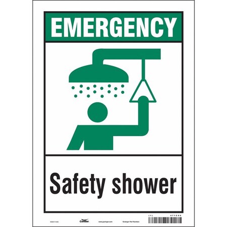 Condor Emergency, Safety Shower, 10 in W x 14 in H, Vertical Rectangle, Vinyl, 471C86 471C86