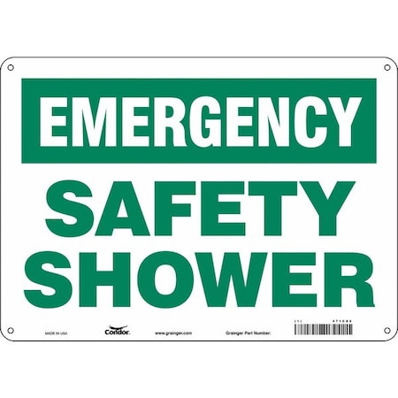 Condor Emergency, Safety Shower, 14 in W x 10 in H, Horizontal Rectangle, Aluminum, 471C88 471C88