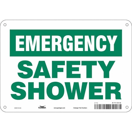 Condor Emergency, Safety Shower, 10 in W x 7 in H, Vertical Rectangle, Polyethylene, 471C89 471C89