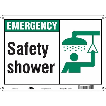 Condor Emergency, Safety Shower, 14 in W x 10 in H, Horizontal Rectangle, Polyethylene, 471C70 471C70