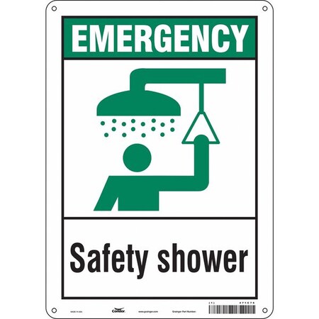Condor Emergency, Safety Shower, 10 in W x 14 in H, Vertical Rectangle, Aluminum, 471C76 471C76