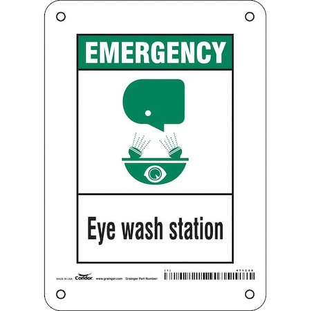 Condor Emergency, Eye Wash Station, 5 in W x 7 in H, Vertical Rectangle, Polyethylene, 471C06 471C06