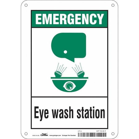 Condor Emergency, Eye Wash Station, 7 in W x 10 in H, Horizontal Rectangle, Polyethylene, 471C07 471C07