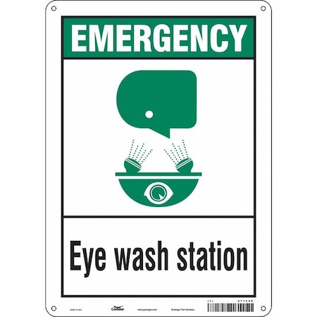 Condor Emergency, Eye Wash Station, 10 in W x 14 in H, Vertical Rectangle, Polyethylene, 471C08 471C08