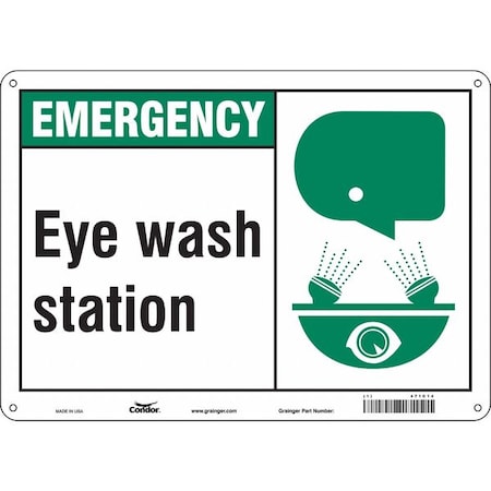 Condor Emergency, Eye Wash Station, 14 in W x 10 in H, Horizontal Rectangle, Aluminum, 471C14 471C14