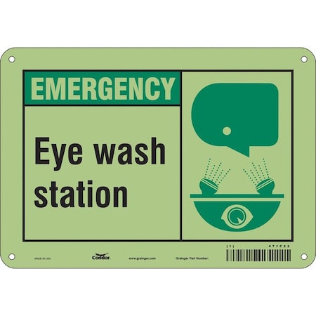 Condor Emergency, Eye Wash Station, 10 in W x 7 in H, Vertical Rectangle, Aluminum, 471C22 471C22