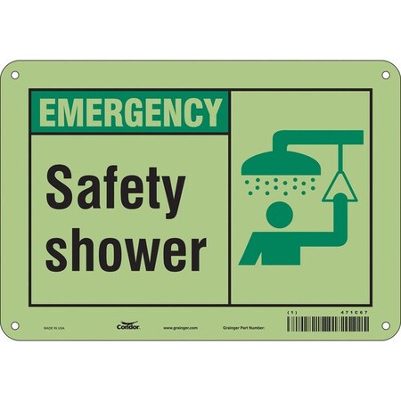 Condor Emergency, Safety Shower, 10 in W x 7 in H, Vertical Rectangle, Polyethylene, 471C67 471C67