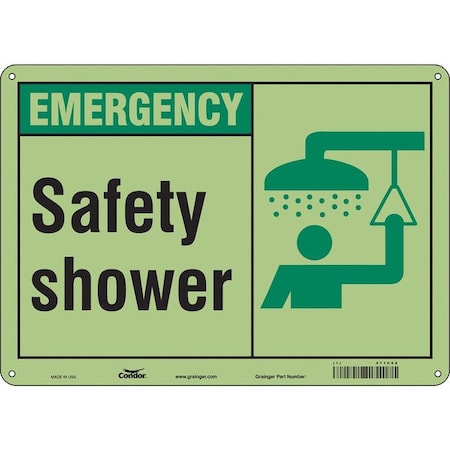 Condor Emergency, Safety Shower, 14 in W x 10 in H, Horizontal Rectangle, Polyethylene, 471C68 471C68