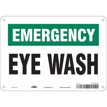 Condor Emergency, Eye Wash, 10 in W x 7 in H, Vertical Rectangle, Aluminum, 471A89 471A89