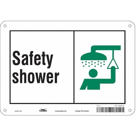 Condor Safety Shower, 10 in W x 7 in H, Vertical Rectangle, Polyethylene, 471A03 471A03