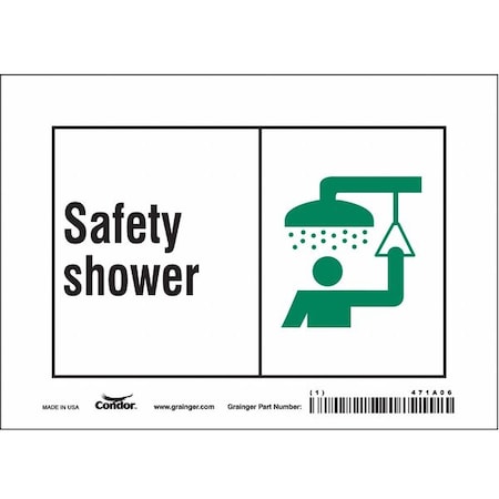 Condor Safety Shower, 7 in W x 5 in H, Horizontal Rectangle, Vinyl, 471A06 471A06