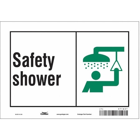 Condor Safety Shower, 10 in W x 7 in H, Vertical Rectangle, Vinyl, 471A07 471A07